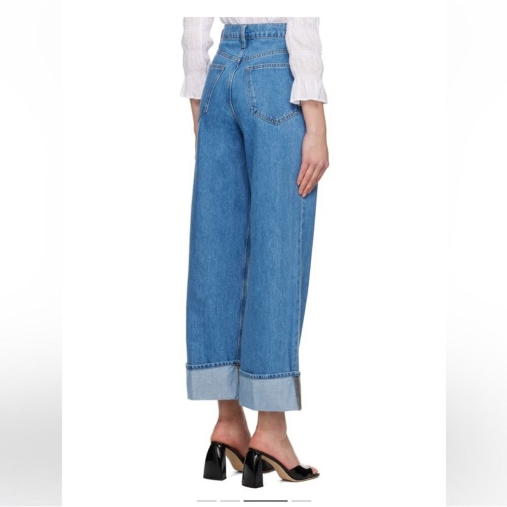 Frame Denim Rolled High Rise Jeans in Meadow - Picture 6 of 10